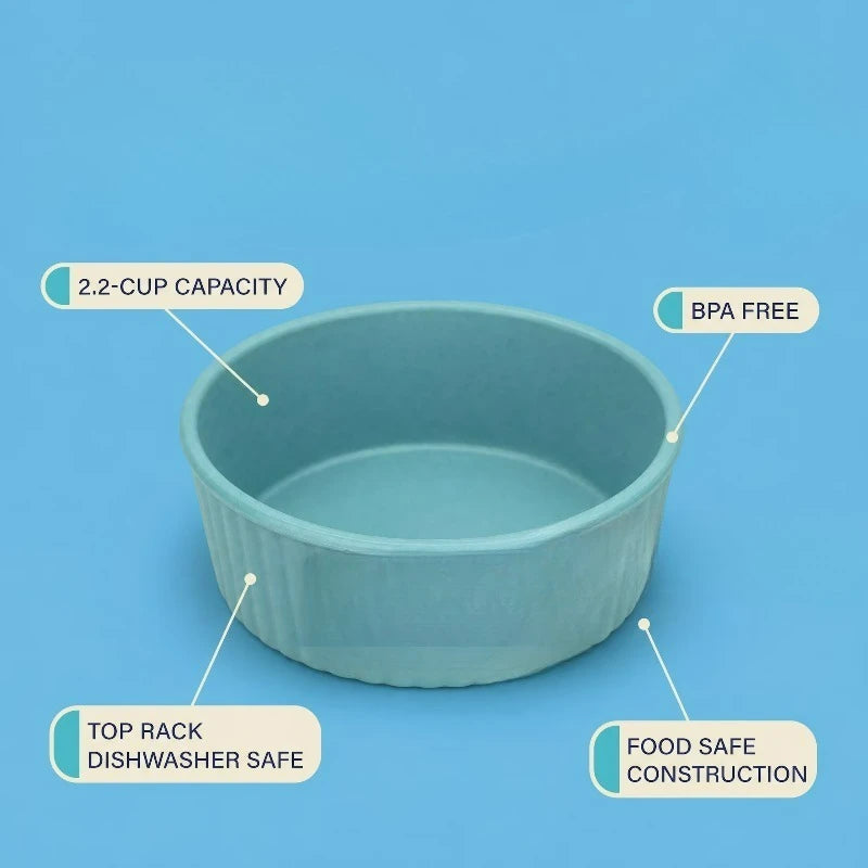 Small Teal Pet Bowl 2.2 Cup Plastic Food and Water Dish