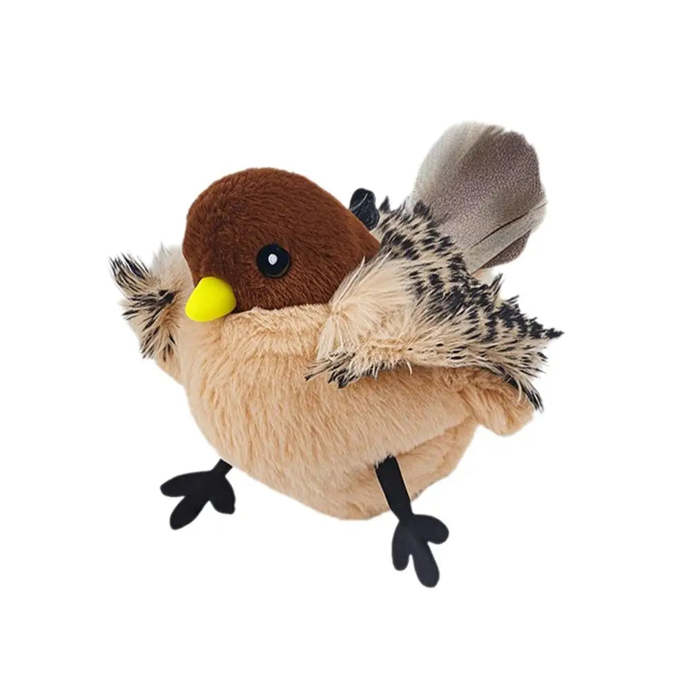 Interactive Flapping Bird Cat Toy with Chirping Sound Sparrow