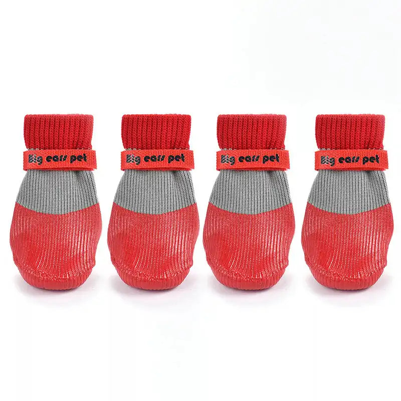 2 Pairs Anti-Slip Waterproof Dog Socks Shoes Outdoor