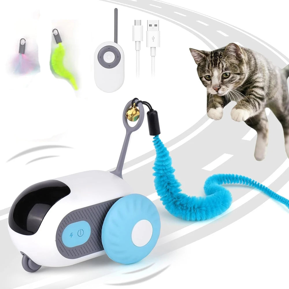 Interactive Smart Cat Toy Car with Remote Control