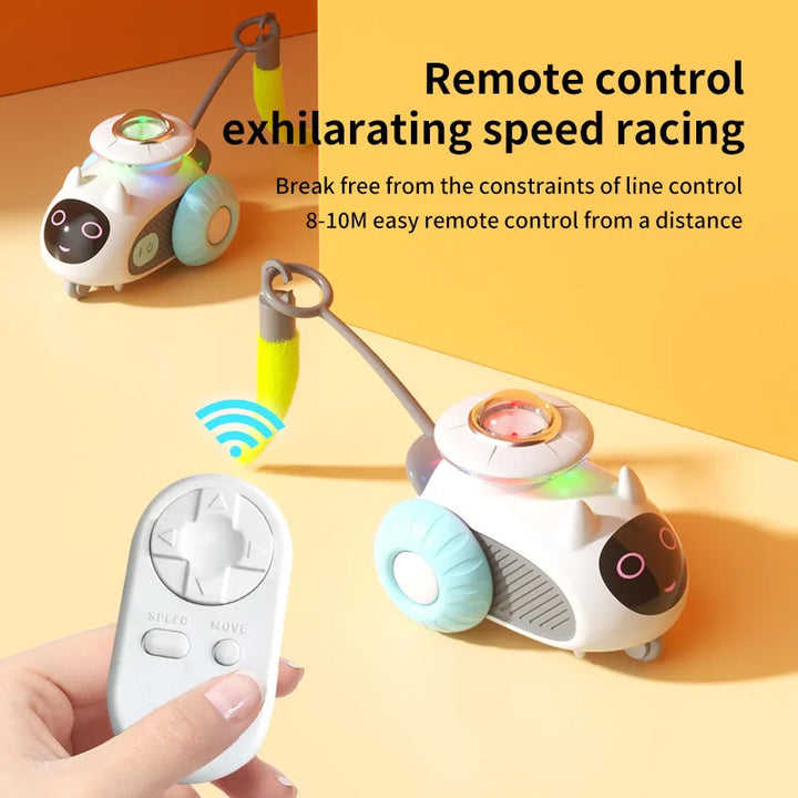 Smart Automatic Cat Toy Car with Feather Teaser