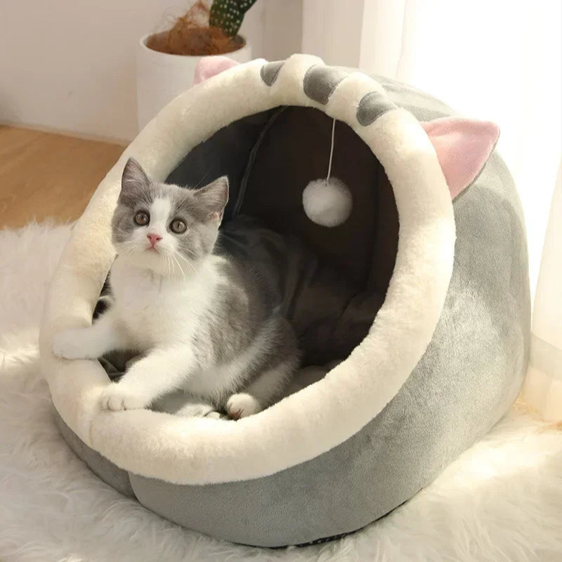 Round Cat Bed House – Cozy Pet Nest & Sleeping Cave for Kittens