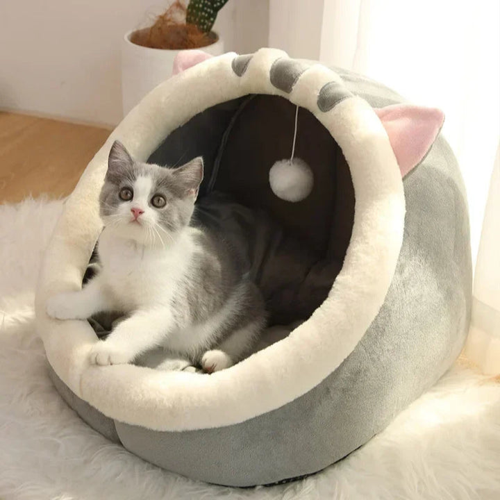 Round Cat Bed House – Cozy Pet Nest & Sleeping Cave for Kittens