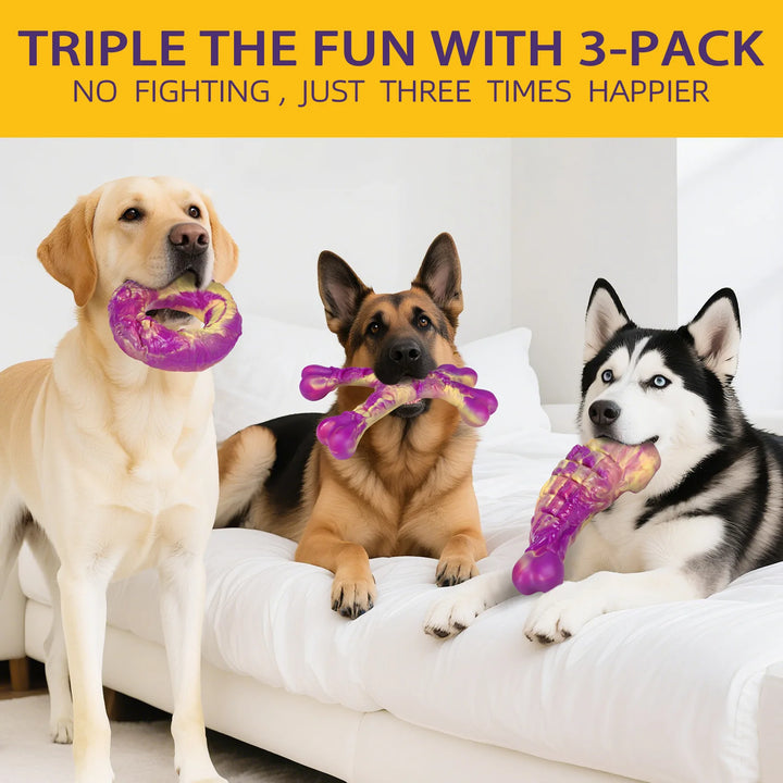 Beef Flavor Dog Chew Toy Lobster and Rabbit Shapes