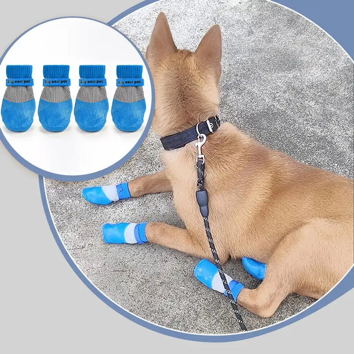 2 Pairs Anti-Slip Waterproof Dog Socks Shoes Outdoor