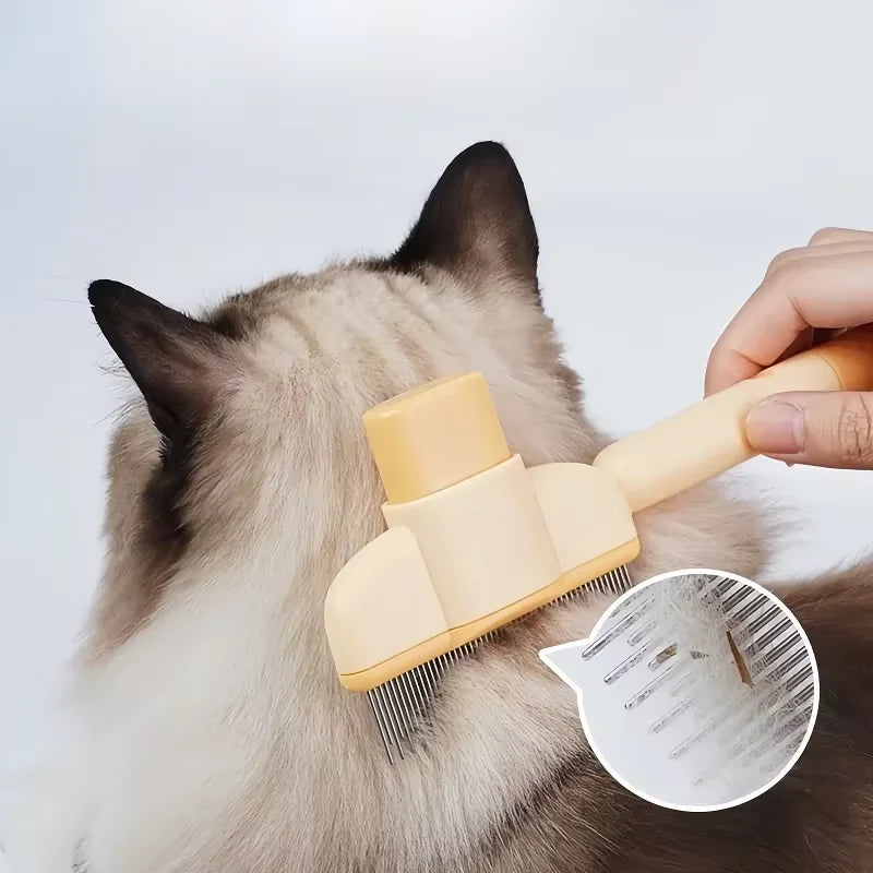 Yellow Self-Cleaning Slicker Brush for Dogs and Cats
