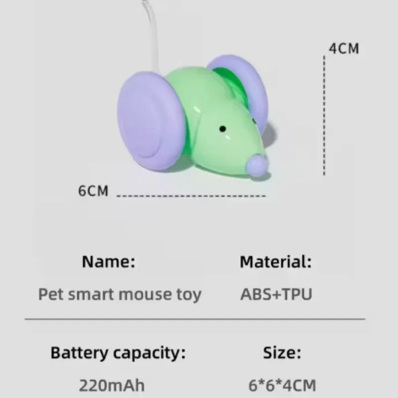 Rechargeable Electric Mouse Cat Toy with Obstacle Avoidance
