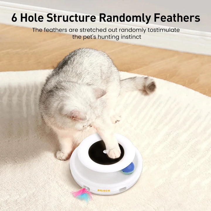 ROJECO 2-in-1 Interactive Cat Feather Ball Toy Set