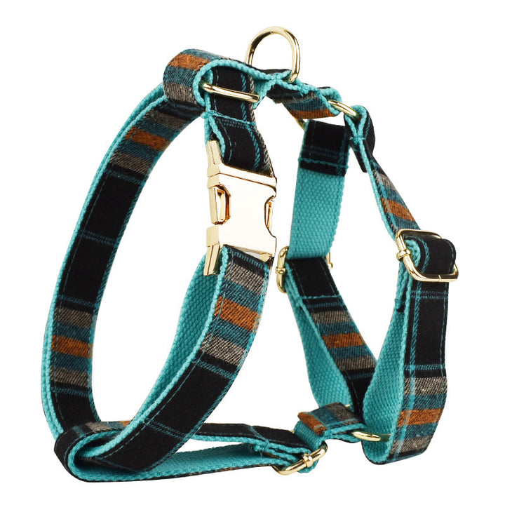 Green Retro Pet Collar & Bow Leash Set