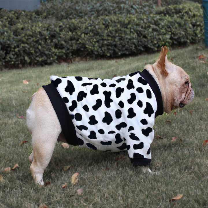 French Style Winter Dog Pajamas – Warm Plush Pet Clothes for Corgis & Small Dogs