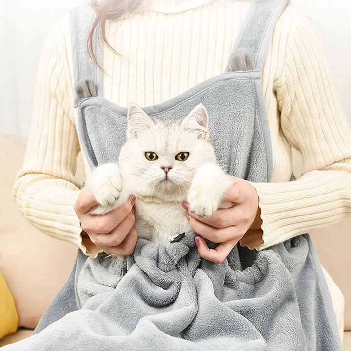Soft Plush Pet Apron – Non-stick, Anti-grab Camisole Pinafore for Cats & Small Pets