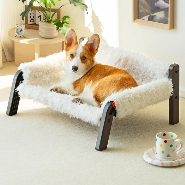 Washable Small Dog Bed For Kittens & Puppies Beige Brown