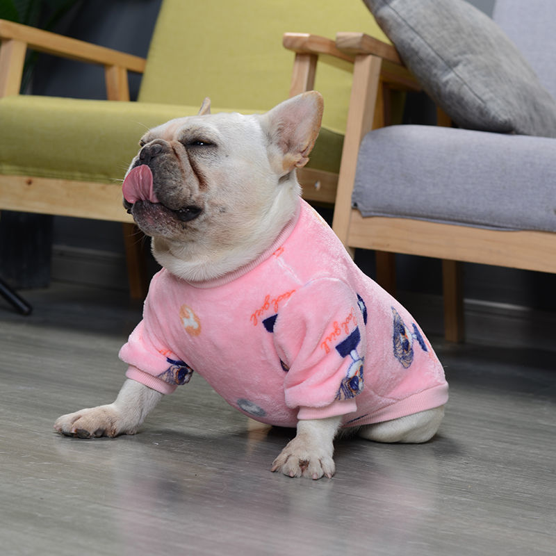 Fashion French Plush Pet Pajamas – Soft & Cozy Winter Sleepwear for Small Dogs & Cats