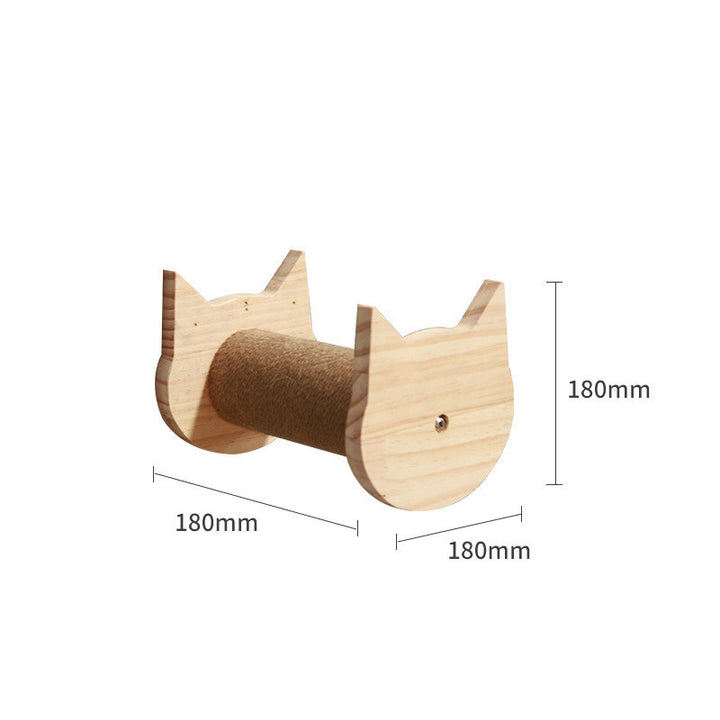 Wall-Mounted Solid Wood Cat Climbing Platform & Ladder