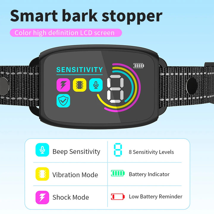 Smart Automatic Anti-Barking Dog Collar Rechargeable, Waterproof Collar For Dogs