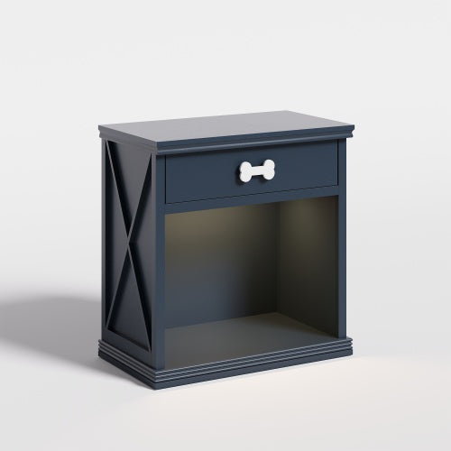 Vintage Pet Bed with LED Lights – Small Locker Style Cat & Dog Furniture | Retro Nightstand with Cozy Pet House