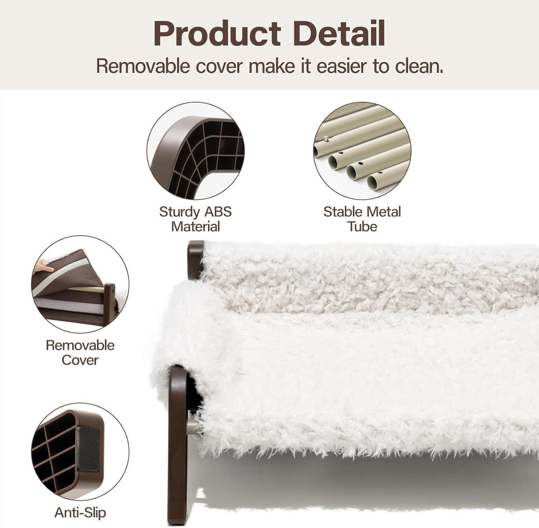 Washable Small Dog Bed For Kittens & Puppies Beige Brown