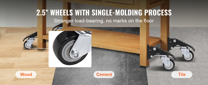 SucceBuy 2.5-Inch Workbench Caster Wheels, Set of 4