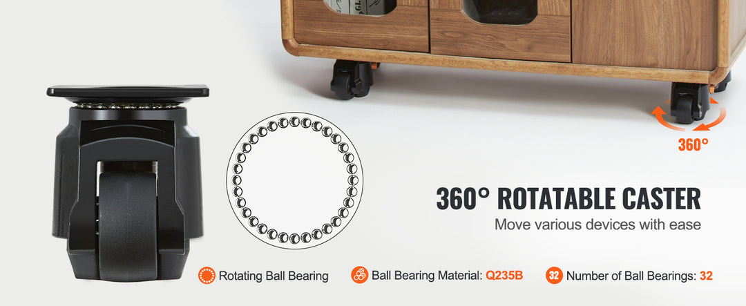 SucceBuy Heavy Duty Leveling Casters with Adjustable Feet