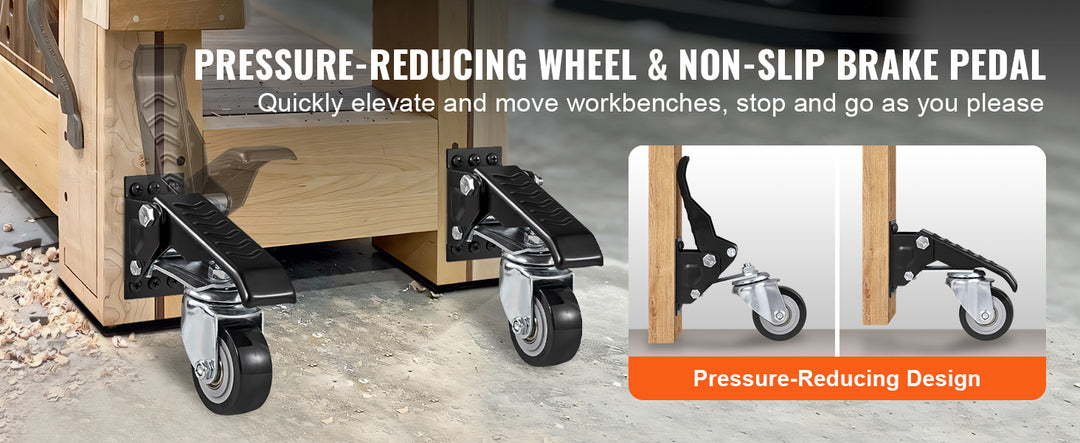 SucceBuy 2.5-Inch Workbench Caster Wheels, Set of 4