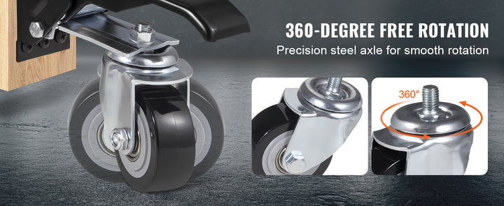 SucceBuy 2.5-Inch Workbench Caster Wheels, Set of 4