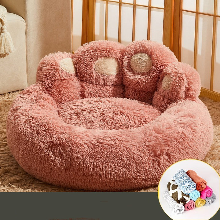 Warm Fleece-Lined Dog Bed Sofa – Cozy Kennel Mattress for Medium & Large Dogs | Soft Plush Pet Couch for Corgi, Golden Retriever & More