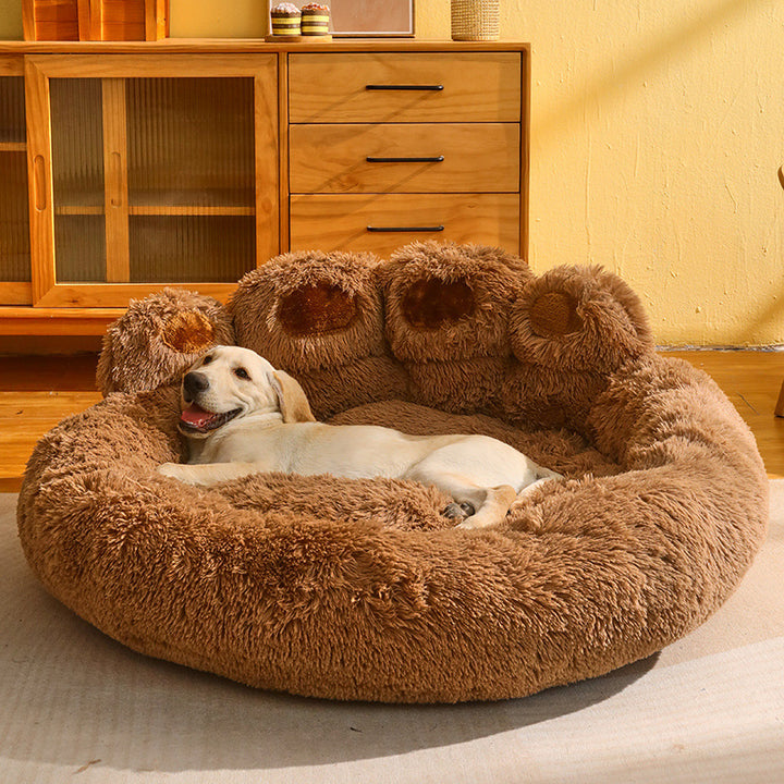 Warm Fleece-Lined Dog Bed Sofa – Cozy Kennel Mattress for Medium & Large Dogs | Soft Plush Pet Couch for Corgi, Golden Retriever & More