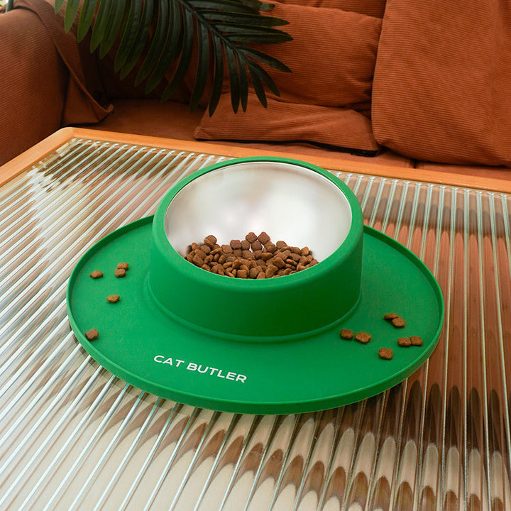 Non-Slip Silicone & Stainless Steel Pet Bowl – Leak-Proof for Cats & Dogs