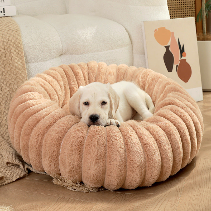 Long Plush Round Cat Nest & Winter Warm Dog Be