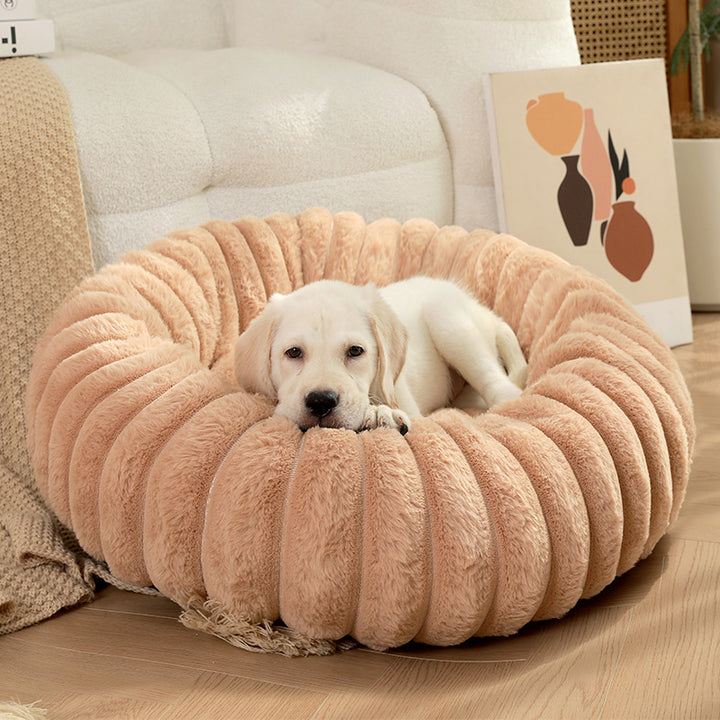 Long Plush Round Cat Nest & Winter Warm Dog Be