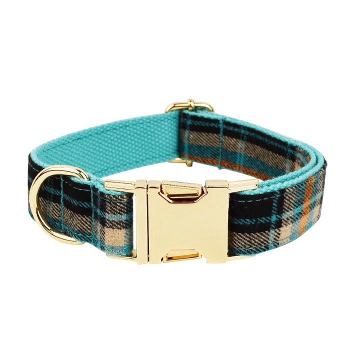 Green Retro Pet Collar & Bow Leash Set