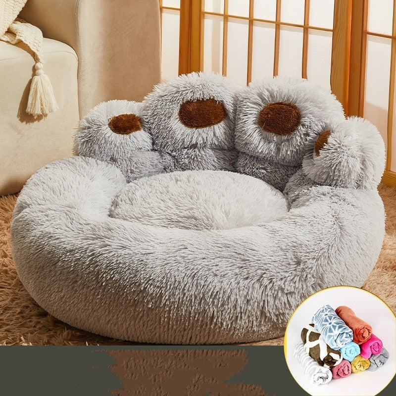 Warm Fleece-Lined Dog Bed Sofa – Cozy Kennel Mattress for Medium & Large Dogs | Soft Plush Pet Couch for Corgi, Golden Retriever & More
