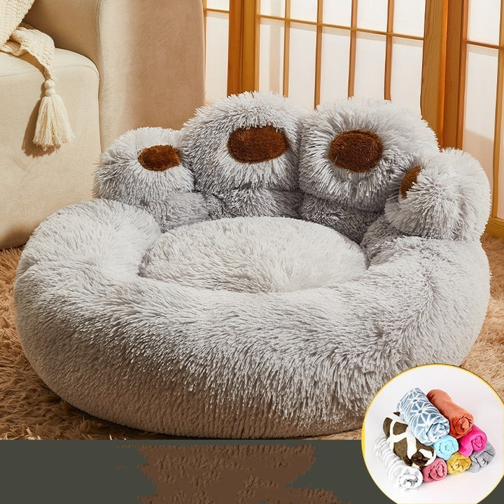 Warm Fleece-Lined Dog Bed Sofa – Cozy Kennel Mattress for Medium & Large Dogs | Soft Plush Pet Couch for Corgi, Golden Retriever & More