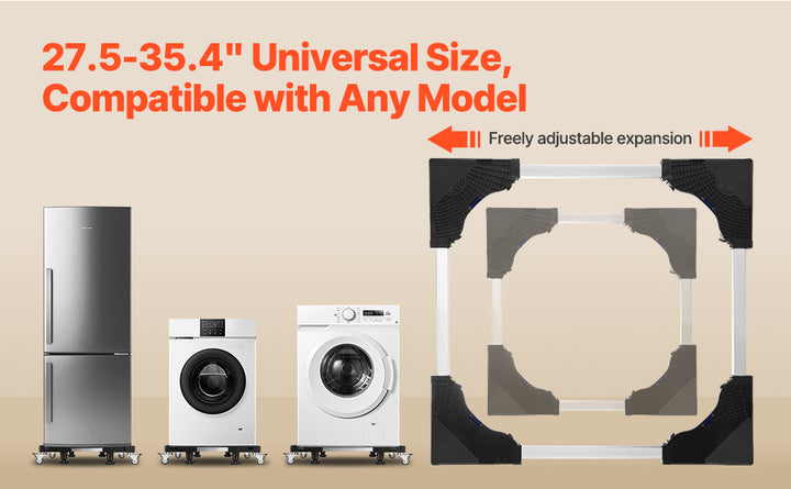 1100 lbs Adjustable Furniture Dolly for Washer and Fridge