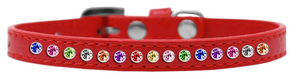 Dog, Puppy & Pet Fashion  Collar, "One Row Confetti Crystal Rimsets"-5